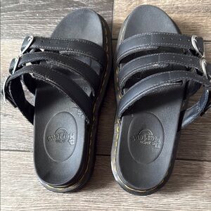 Dr. Martens Blaire Black Slide Sandals with Multiple Straps